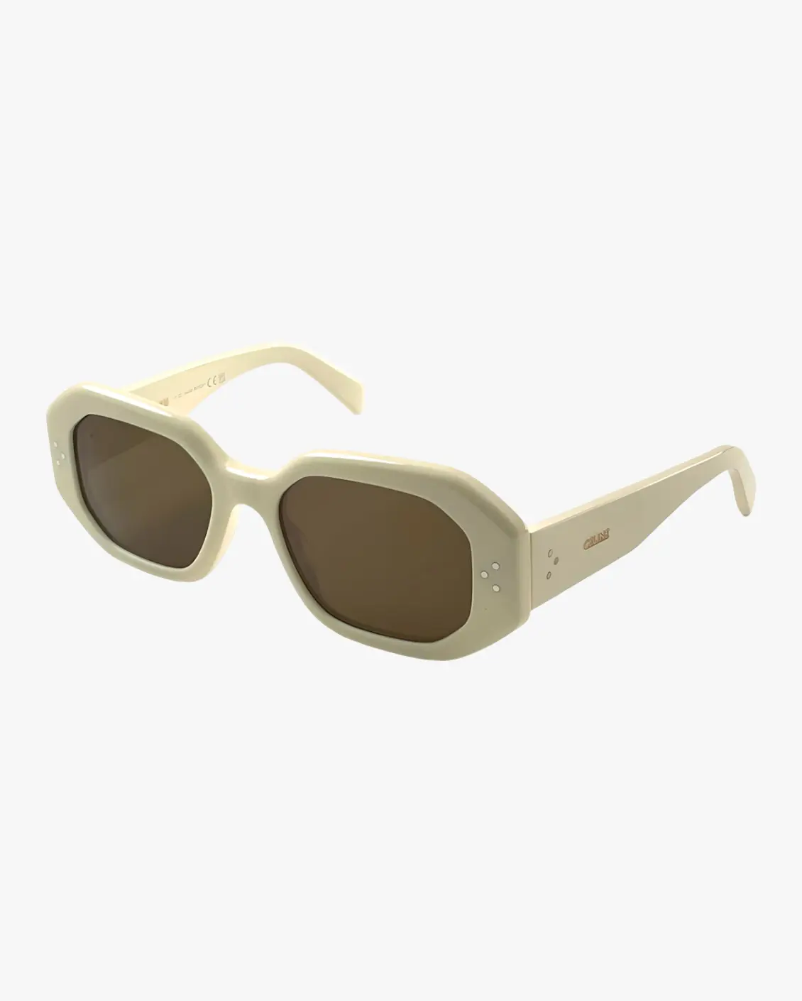 Hexagonal Sunglasses in White