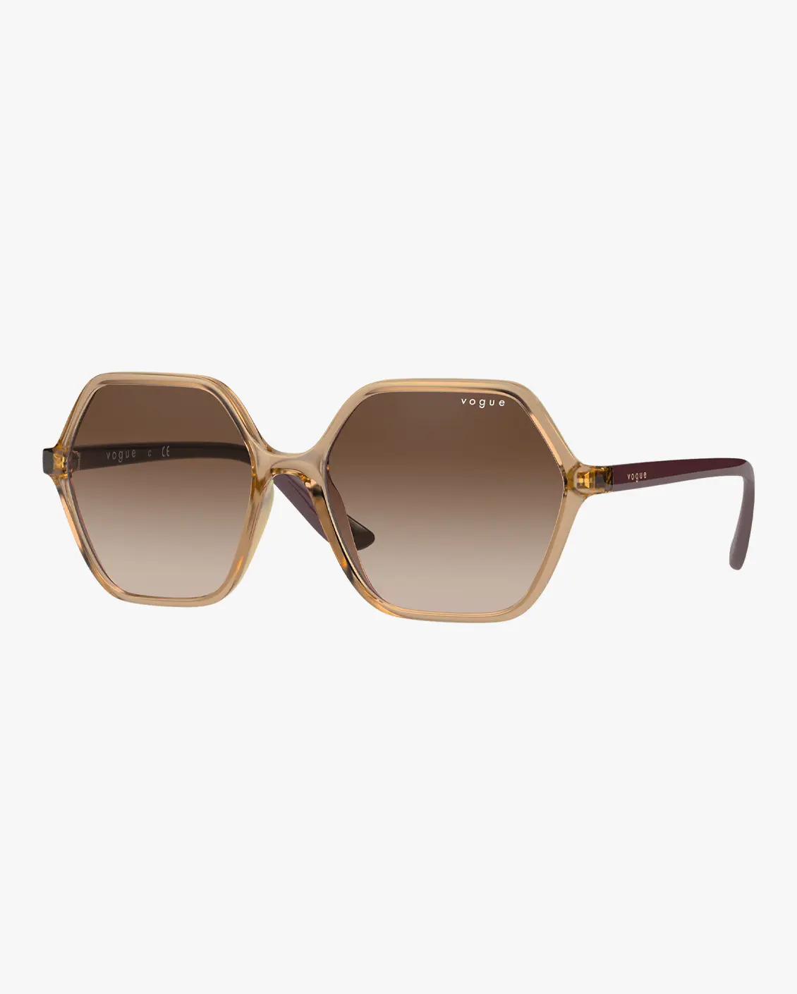 Hexagonal Sunglasses in Brown